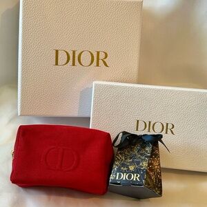 Christian Dior Pebbled Gift Boxes, Cosmetic Bag and Gift Bag Set